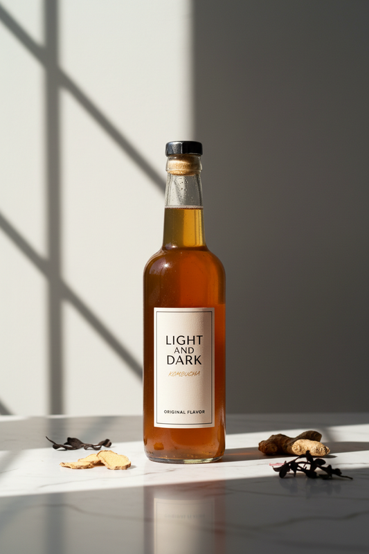 Original Kombucha bottle by Light and Dark