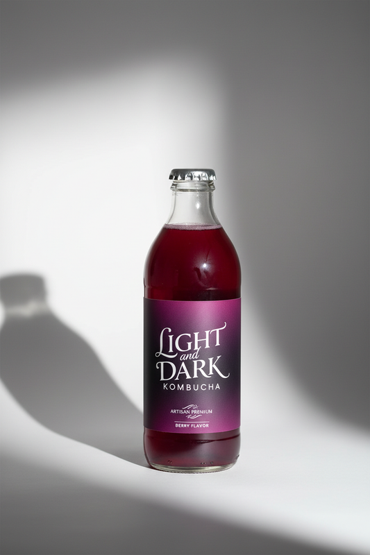 Berry Kombucha bottle by Light and Dark